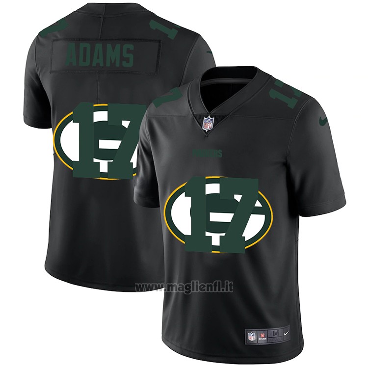Maglia NFL Limited Green Bay Packers Adams Logo Dual Overlap Nero